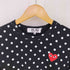 プレイコムデギャルソン PLAY COMME des GARCONS ロゴワンポイントドットカットソー レディース import:M