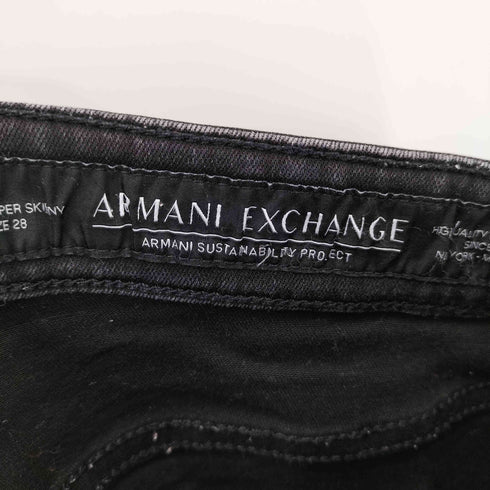 アルマーニエクスチェンジ ARMANI EXCHANGE ブラックデニムパンツ レディース 28