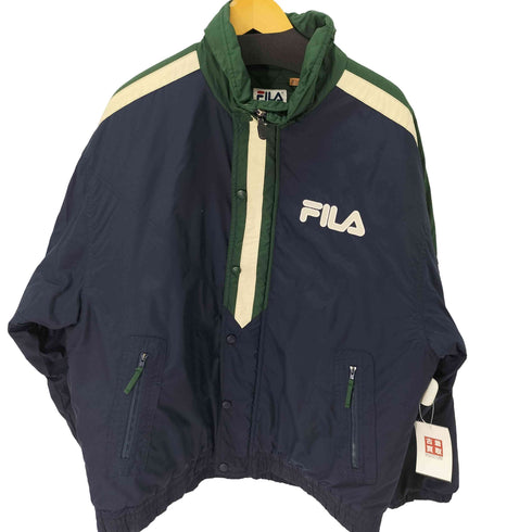 フィラ FILA 90s ロゴ刺繍裏地キルティングナイロンジャケット メンズ JPN:L