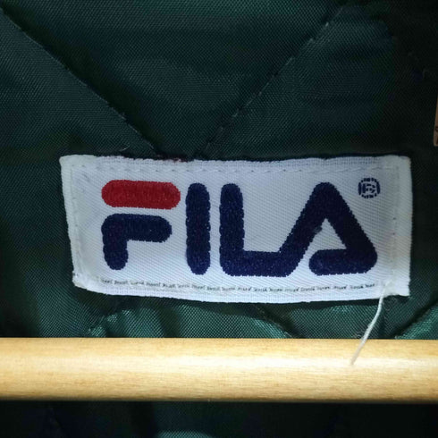 フィラ FILA 90s ロゴ刺繍裏地キルティングナイロンジャケット メンズ JPN:L