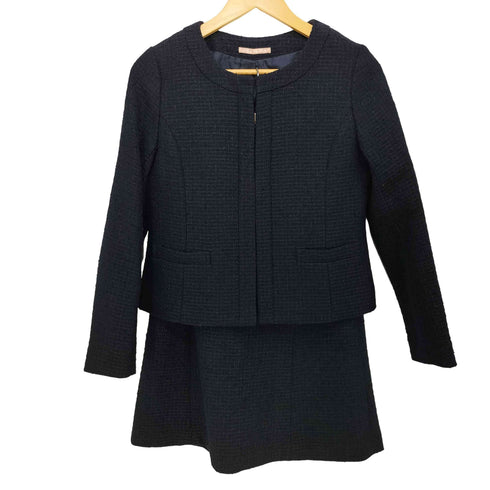 ナチュラルビューティーベーシック NATURAL BEAUTY BASIC ツイードジャケットスーツセットアップ レディース M