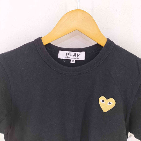 プレイコムデギャルソン PLAY COMME des GARCONS ゴールドハートワッペンTシャツ レディース import:M