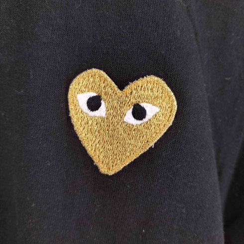 プレイコムデギャルソン PLAY COMME des GARCONS ゴールドハートワッペンTシャツ レディース import:M