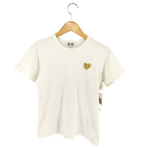 プレイコムデギャルソン PLAY COMME des GARCONS ゴールドハートワッペンTシャツ レディース import:M