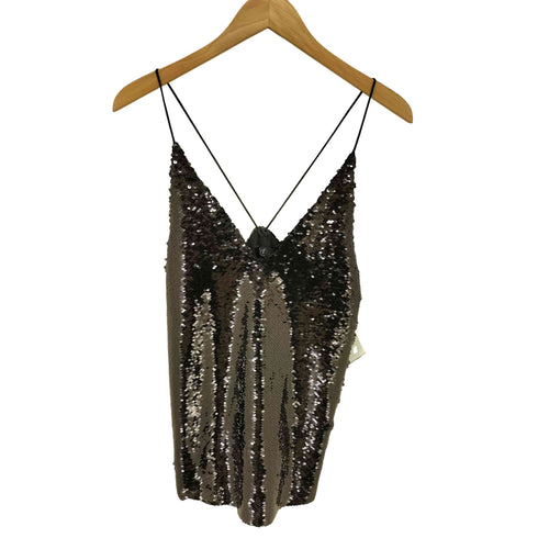 ザラ ZARA Sequin Cropped Top スパンコール シークイン クロップド トップ レディース import:XS