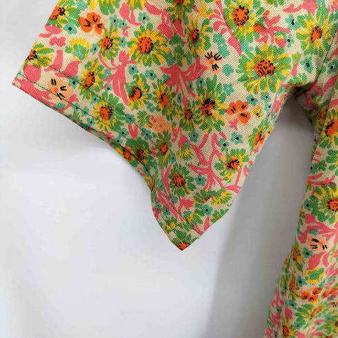 Roby's fashion イタリア製 花柄 オープンカラーシャツ レディース 44