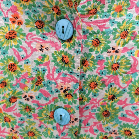 Roby's fashion イタリア製 花柄 オープンカラーシャツ レディース 44