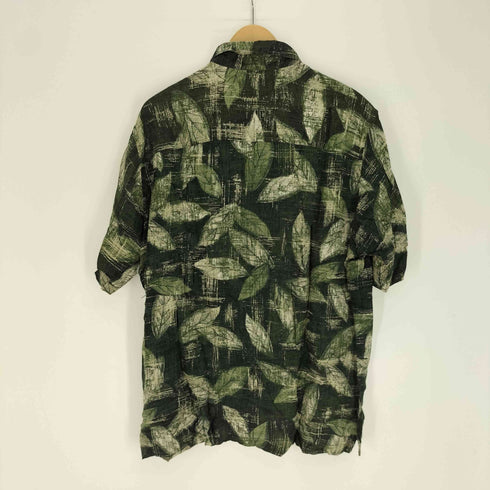 クレイボーン Claiborne axcess リーフ 総柄 レーヨン シャツ メンズ import:L