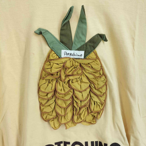 POTECHINO パイナップル 3Dデザイン 半袖 Tシャツ レディース