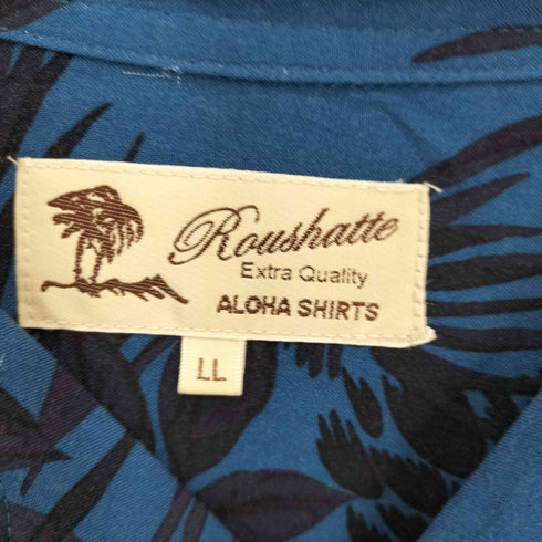 ルーシャット ROUSHATTE リーフ 総柄 開襟 オープンカラー レーヨン アロハ シャツ メンズ LL