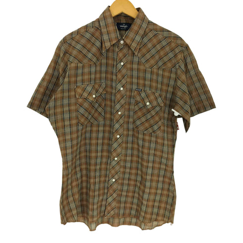 ラングラー Wrangler 襟芯 S/S ウエスタン チェック シャツ メンズ import:M