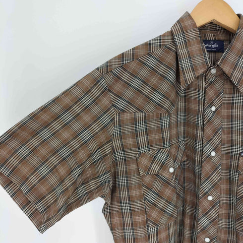 ラングラー Wrangler 襟芯 S/S ウエスタン チェック シャツ メンズ import:M