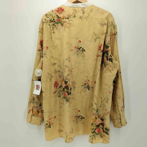 ラルフローレンパープルレーベル RALPH LAUREN PURPLE LABEL イタリア製 フローラル 花柄 バンドカラー L/S シャツ メンズ XXL