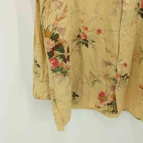 ラルフローレンパープルレーベル RALPH LAUREN PURPLE LABEL イタリア製 フローラル 花柄 バンドカラー L/S シャツ メンズ XXL