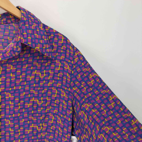 総柄 サイケ 開襟 オープンカラー L/S シャツ メンズ