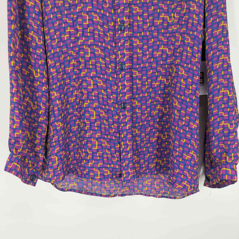 総柄 サイケ 開襟 オープンカラー L/S シャツ メンズ