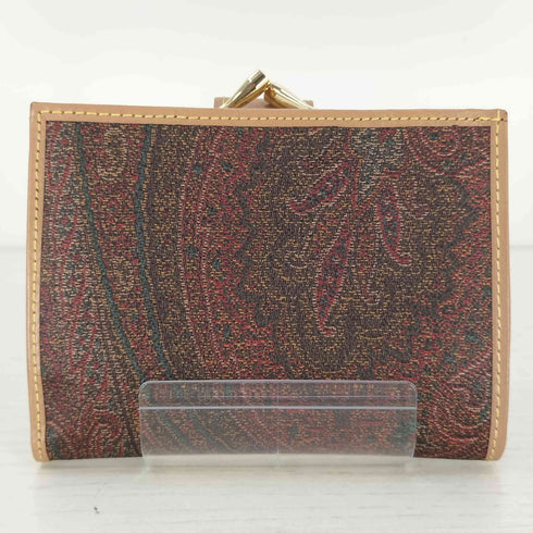エトロ ETRO ペイズリー柄レザー がま口 2つ折り財布 レディース