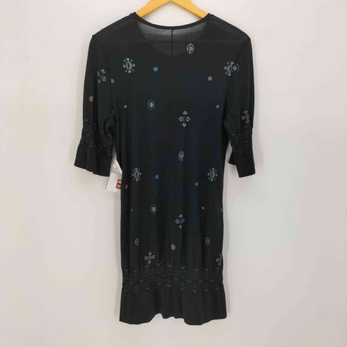 イッセイミヤケ ISSEY MIYAKE Haat 総柄 ミディワンピース レディース JPN:2