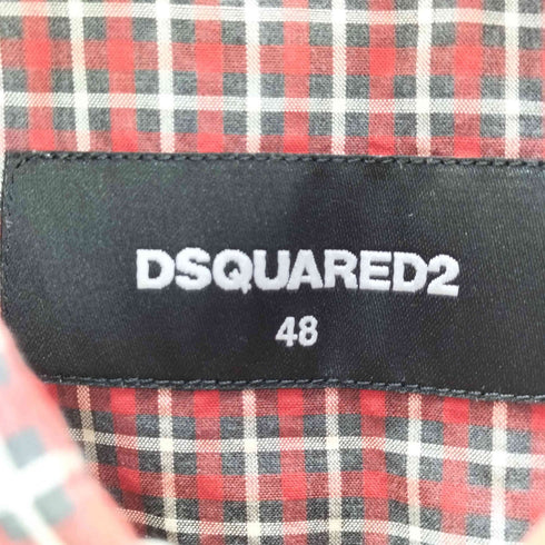 ディースクエアード DSQUARED2 チェック柄 ボタンダウン 半袖シャツ メンズ JPN:48