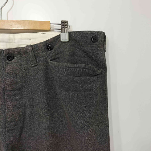 テンダーロイン TENDERLOIN サスペンダーボタン ボタンフライ ブラック カットオフ シャンブレー パンツ メンズ JPN:XL