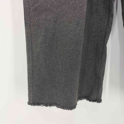 テンダーロイン TENDERLOIN サスペンダーボタン ボタンフライ ブラック カットオフ シャンブレー パンツ メンズ JPN:XL