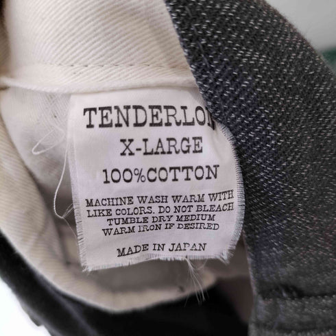 テンダーロイン TENDERLOIN サスペンダーボタン ボタンフライ ブラック カットオフ シャンブレー パンツ メンズ JPN:XL