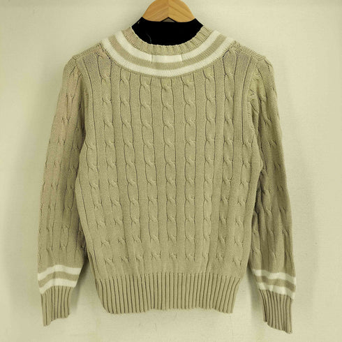 ラルフローレン RALPH LAUREN ケーブル編み Vネック チルデンニット コットン100 ニット レディース import:L
