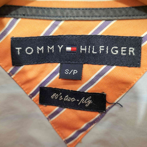 トミーヒルフィガー TOMMY HILFIGER 80's Two Fly ロゴ刺繍 ボタンダウンストライプシャツ メンズ S/P