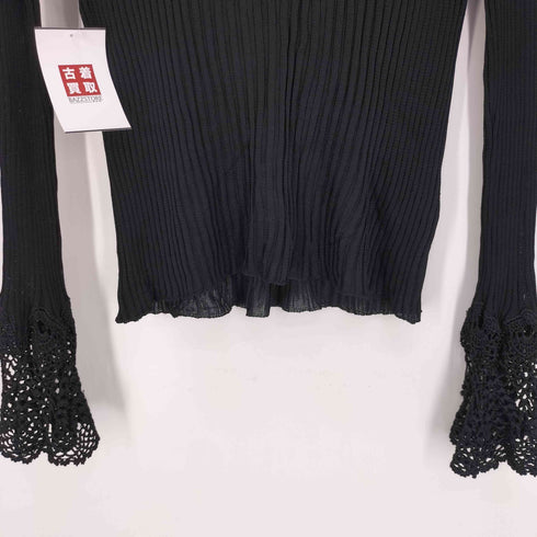ジャンポールゴルチエフェム Jean Paul GAULTIER FEMME 袖レース モックネック レーヨン リブ ニット カットソー パワーネット レディース EUR:40
