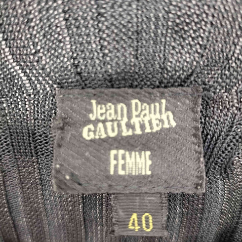 ジャンポールゴルチエフェム Jean Paul GAULTIER FEMME 袖レース モックネック レーヨン リブ ニット カットソー パワーネット レディース EUR:40