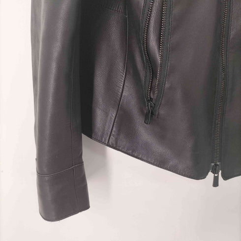 カルバンクライン CALVIN KLEIN ラムレザー ダブルライダースジャケット メンズ 36