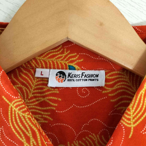 KERIS FASHION 総柄 コットン レギュラーシャツ メンズ import:L