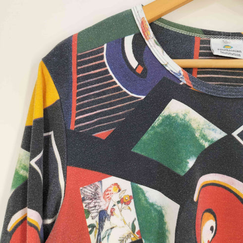 Smithsonian Institution アートプリント クルーネック ロングスリーブTシャツ レディース import:XL