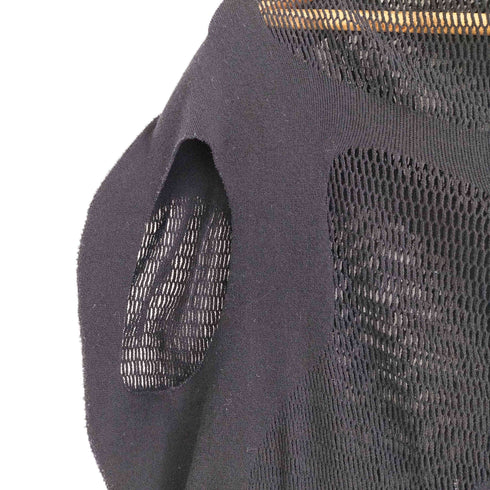 イッセイミヤケ ISSEY MIYAKE A-POC ABLE ハイネック フリンジメッシュ切替 変形チュニック レディース