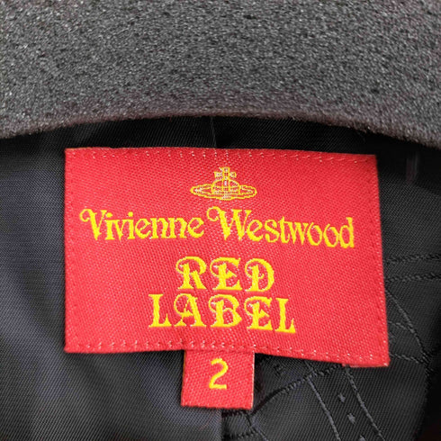 ヴィヴィアンウエストウッドレッドレーベル Vivienne Westwood RED LABEL 裏地オーブ刺繍 カシミヤ混 3B オーブボタン ウールテーラードジャケット レディース 2