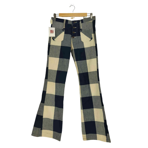 McQUEEN for young and just fit McQUEEN チェック フレアパンツ メンズ