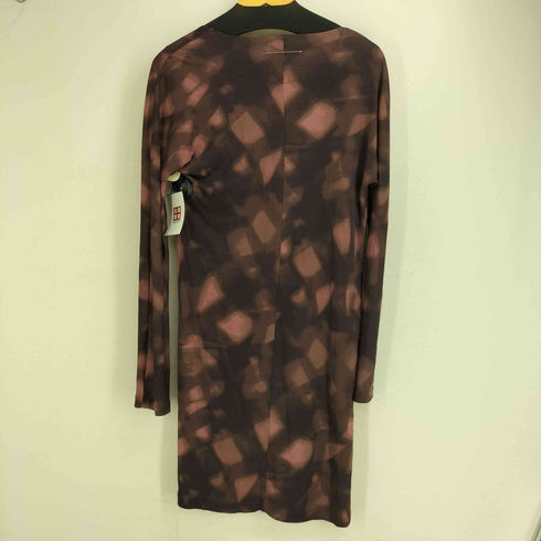 エムエムシックスメゾンマルタンマルジェラ MM6 Maison Martin Margiela 歪みチェック ドレープ レーヨンチュニックワンピース レディース M