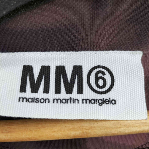 エムエムシックスメゾンマルタンマルジェラ MM6 Maison Martin Margiela 歪みチェック ドレープ レーヨンチュニックワンピース レディース M