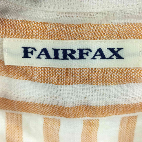 フェアファクス FAIRFAX リネン100ストライプ S/S オープンカラーシャツ メンズ L
