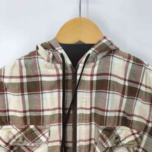 エディーバウアー Eddie Bauer チェック柄 ハーフジッププルオーバーパーカー メンズ import:L