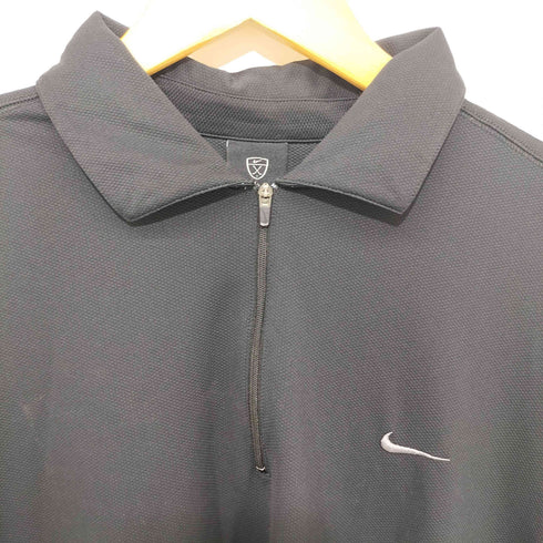 ナイキゴルフ NIKE GOLF スウォッシュロゴ刺繍 S/Sジップポロシャツ メンズ import:L