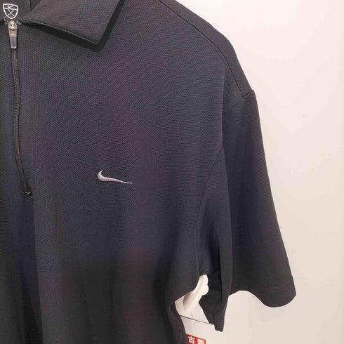 ナイキゴルフ NIKE GOLF スウォッシュロゴ刺繍 S/Sジップポロシャツ メンズ import:L