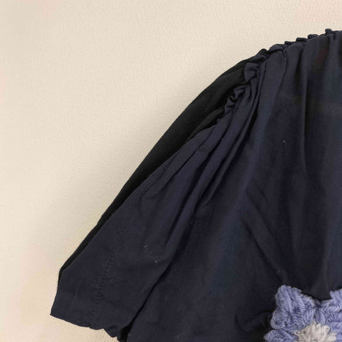 トリココムデギャルソン tricot COMME des GARCONS 14ss 立体フラワー刺繍 前シアー ギャザーカットソー レディース