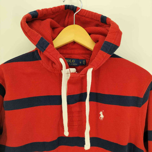 ポロラルフローレン POLO RALPH LAUREN ポニー 刺繍 ボーダー ラガー プルオーバー パーカー メンズ import:S
