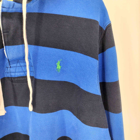 ポロバイラルフローレン Polo by RALPH LAUREN ポニー 刺繍 ボーダー ラガー プルオーバー パーカー メンズ import:L