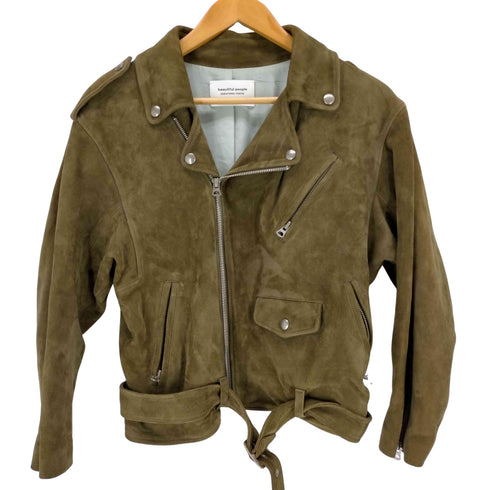 ビューティフルピープル beautiful people スエード ダブルライダースジャケット レディース JPN:34