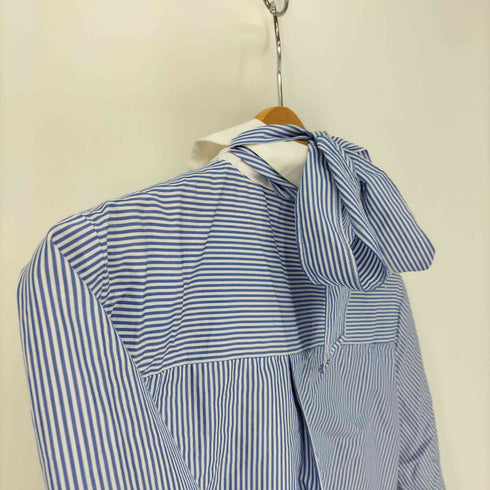 ザラ ZARA ストライプ 襟リボン フリル シャツ レディース