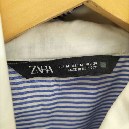 ザラ ZARA ストライプ 襟リボン フリル シャツ レディース