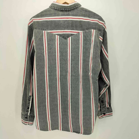 ラングラー Wrangler USA製 ストライプ ウエスタン L/S シャツ メンズ 171/2-36