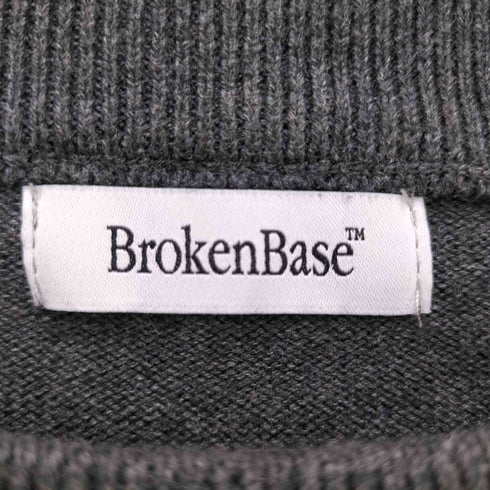 Broken Base ボーダー クルーネック コットン ニット メンズ JPN:L
